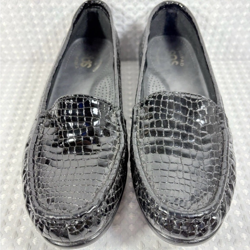 SAS Simplify Crocodile Embossed Leather Moccasin Loafers Tripad Women’s Size 7.5
